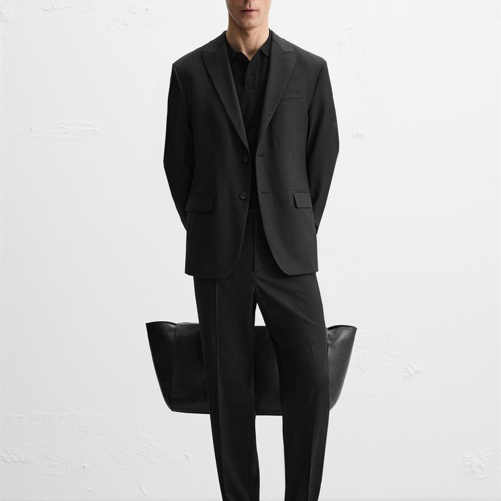 Zara BASIC, Men’s Slim Black Suit